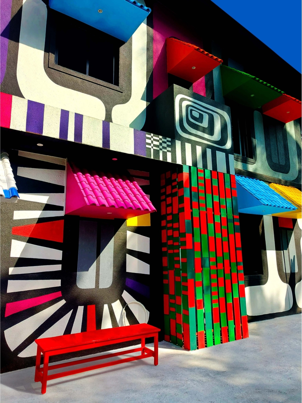 Bold Colours And Geometry Come Alive In This Airbnb Design | Parking ...